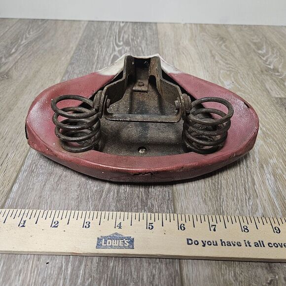 Mesinger Schwinn Vintage 60s S Seat Monogram Dual Sping Saddle Red White Retro - Picture 10 of 11